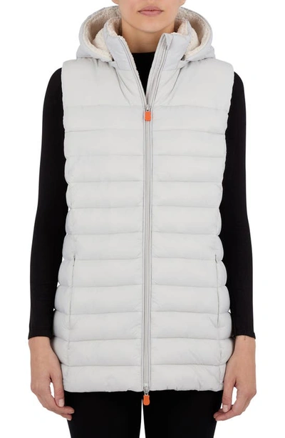 Save The Duck Margareth Recycled Nylon Puffer Vest In Frozen Grey