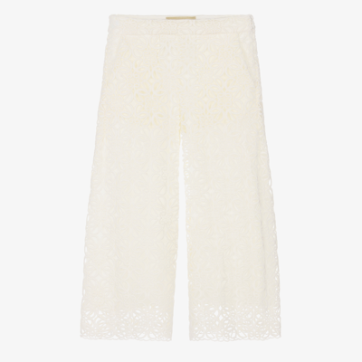 Elie Saab Kids' Girls Ivory Lace Trousers