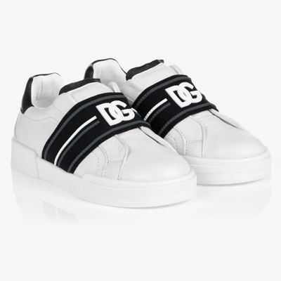 Dolce & Gabbana Kids' Boys White Leather Trainers