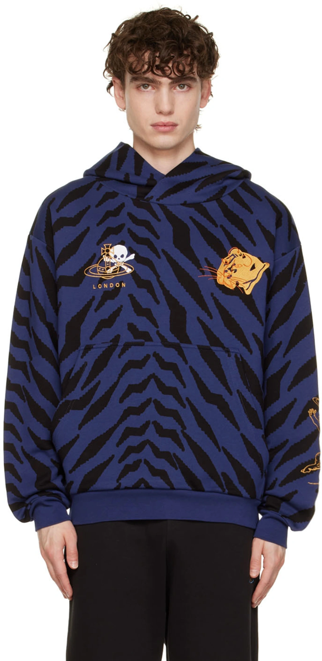 VIVIENNE WESTWOOD フーディ 25 Orb-print hooded cotton 29988 Vivienne Westwood Sunken Orb-print Zip Hoodie | Black