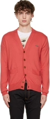 Vivienne Westwood Cardigan With Orb Embroidery In Red