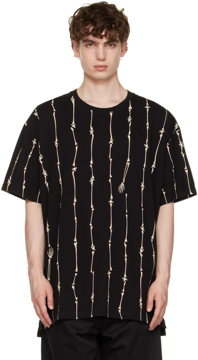 Vivienne Westwood Graphic Bone-print Cotton T-shirt In Black