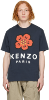 Kenzo Cotton Boke Flower Sweatshirt In Midnight Blue