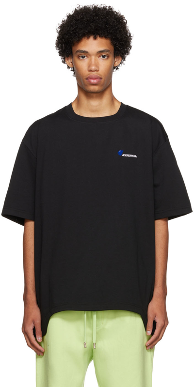 Ader Error Logo Embroidered Cotton Blend T-shirt In Black