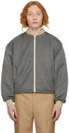 SECOND / LAYER GRAY REVERSIBLE BOMBER JACKET