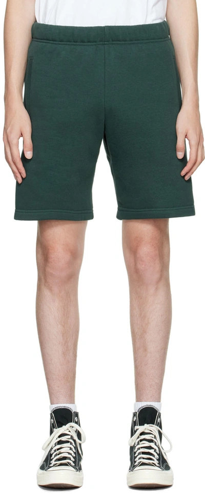 Carhartt Chase Straight-leg Logo-embroidered Cotton-blend Jersey Shorts In Green
