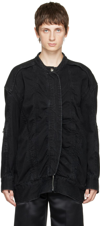 WE11 DONE BLACK BOMBER DENIM JACKET