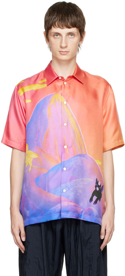 Stella Mccartney Pink Fantasia Short Sleeve Shirt In Multicolor (8465)