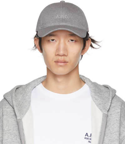 A.p.c. Charlie Logo-embroidered Cotton-jersey Baseball Cap In Grey