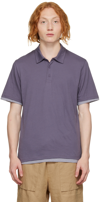 Vince Purple Double Layer Polo In Barrymore/ Barrymore