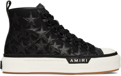 Amiri Men's Stars Court Canvas Appliqu&eacute; High-top Sneakers In Black And White