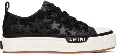 Amiri Men's Stars Court Canvas Appliqu&eacute; Low-top Sneakers In Black