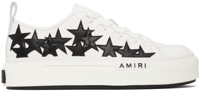 Amiri Men's Stars Court Canvas Appliqu&eacute; Low-top Sneakers In White And Black
