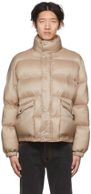 Alexander Mcqueen Nylon Puffer Coat In Beige