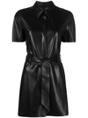Nanushka Black Halli Shirt Vegan Leather Dress In Black