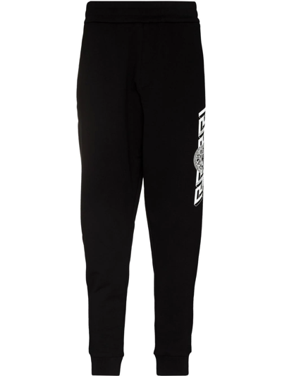 Versace Jogging Pants With Greek Print In Black