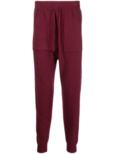 Pringle Of Scotland Fine-knit Drawstring Track-pants In Red