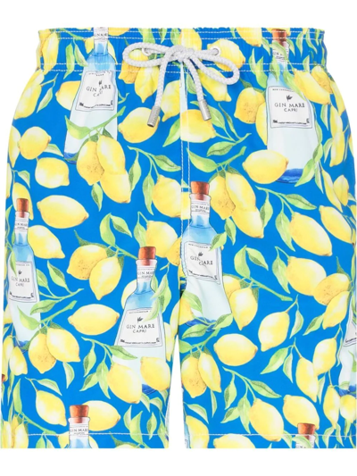 Mc2 Saint Barth Blue Gustavia Gin And Lemon Print Swim Shorts