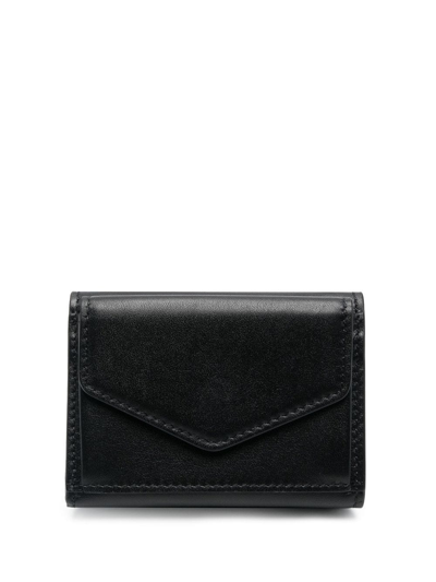 Maison Margiela Four-stitch Leather Purse In Black