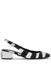 Dolce & Gabbana Stripe-print Mules In Black