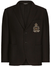 DOLCE & GABBANA HERALDIC-PATCH SINGLE-BREASTED BLAZER