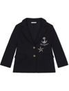Dolce & Gabbana Logo-patch Tailored Blazer In Blue