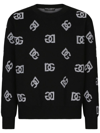 Dolce & Gabbana Monogram Black Jacquard Jumper In Black