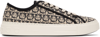 Ferragamo Anson Gancini-jacquard Sneakers In Beige/nero (v G Prov