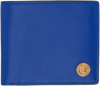 Versace Logo-plaque Leather Wallet In Blue