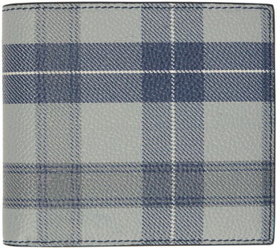 Thom Browne Gray Tartan Wallet In Grigio