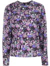 Isabel Marant Woman Brunille Blouse In Purple Floral Silk In Viola