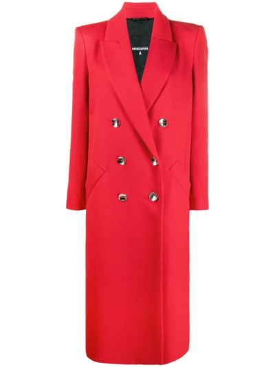 Patrizia Pepe Double-breasted Wool-blend Coat In Rosso