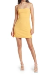 French Connection Whisper Sweetheart Ruffle Minidress In Beeswax Orange