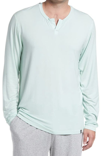 Bedfellow Long Sleeve Henley Pajama Top In Mint