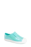 Native Shoes Jefferson Water Friendly Slip-on Vegan Sneaker In Atlantis Blue/ Shell White