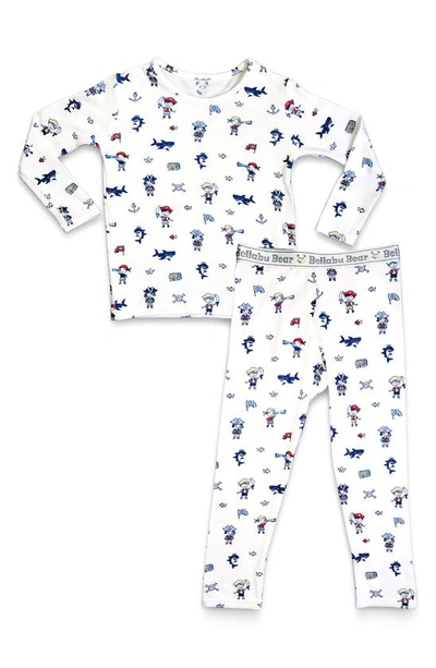 Bellabu Bear Kids' Pirates Fitted Two-piece Pajamas In Ice Cream