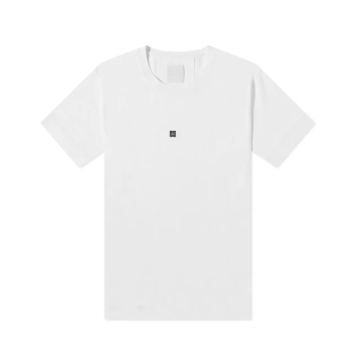 Givenchy 4g纯棉平纹针织t恤 In White