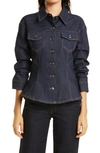 CINQ À SEPT CINQ À SEPT SCRUNCHED CANYON DENIM JACKET