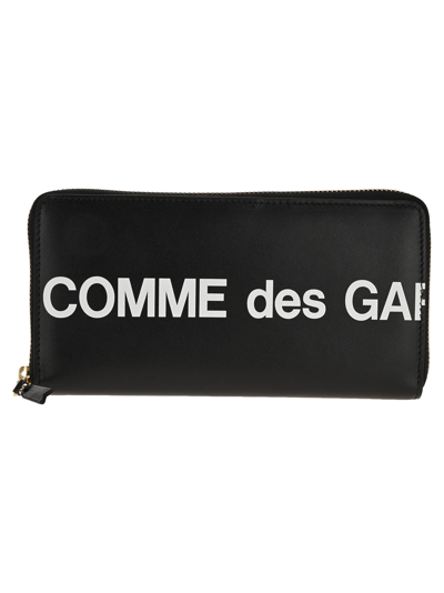 Comme Des Garçons Logo-print Continental Wallet In Black