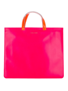 Comme Des Garçons Colour-block Leather Tote Bag In Pink Yellow