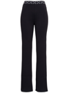 OFF-WHITE BLACK STRETCH FABRIC trousers WITH LOGO BAND