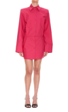 Attico Wide-sleeve Cotton Shirt Dress In Fucsia