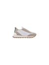 Brunello Cucinelli Mixed Leather Slip-on Runner Sneakers
