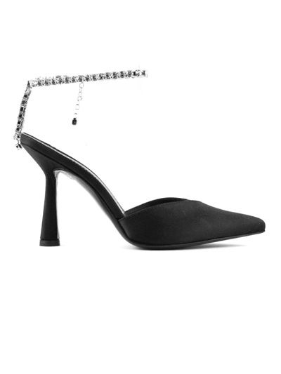 Aldo Castagna Black Satin Emily Pumps