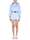 Stella Mccartney Belted Hooded Jacket In Dusty Blue K.