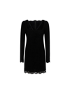 Dolce & Gabbana Black Stretch Silk Charmeuse Lace Dress In Nero