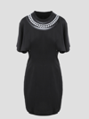 Givenchy Dress With 3d Chain Print In Nero