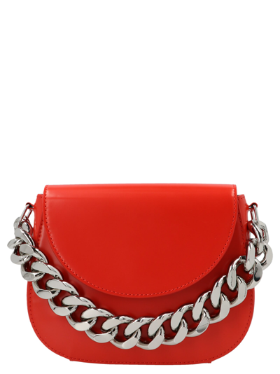 Kara ‘chain Saddle' Crossbody Bag In Red