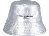 Stella Mccartney Vinyl Bucket Bag With Logo In Grigio