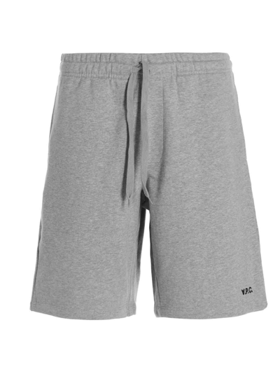 Apc Cotton Bermuda Shorts In Heathered Light Grey